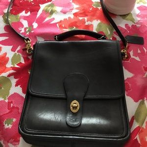 Black coach crossbody leather bag